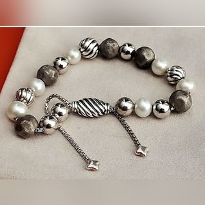AUTHENTIC DAVID YURMAN Sterling Pearl Spiritual Bracelet